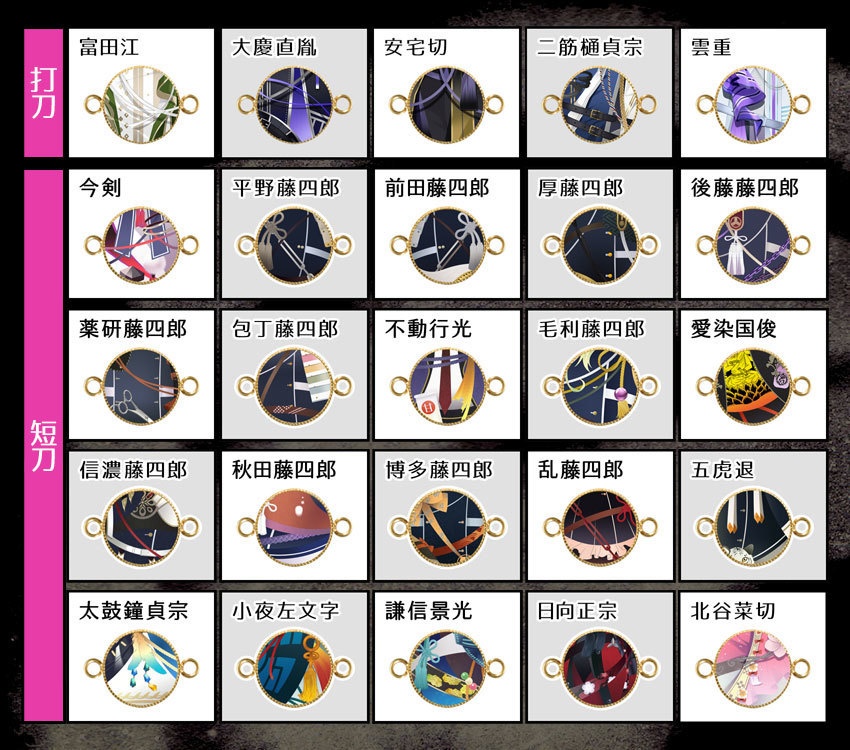 【全125振】組み合わせ自由!刀剣男士ペアブレスレット