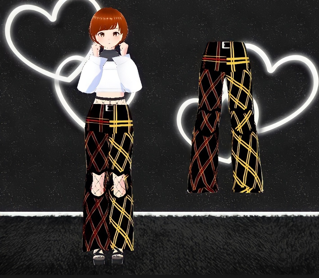 red and yellow plaid pants