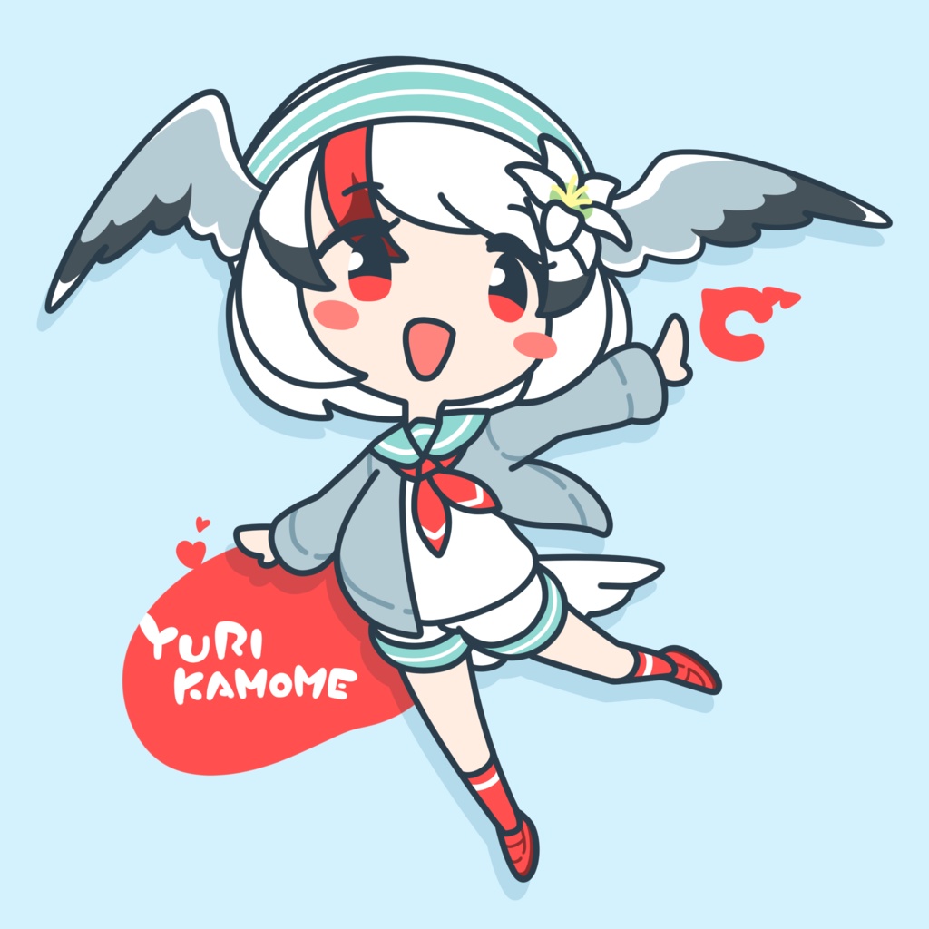 ユリカモメ - トリのオリフレ缶バッジ