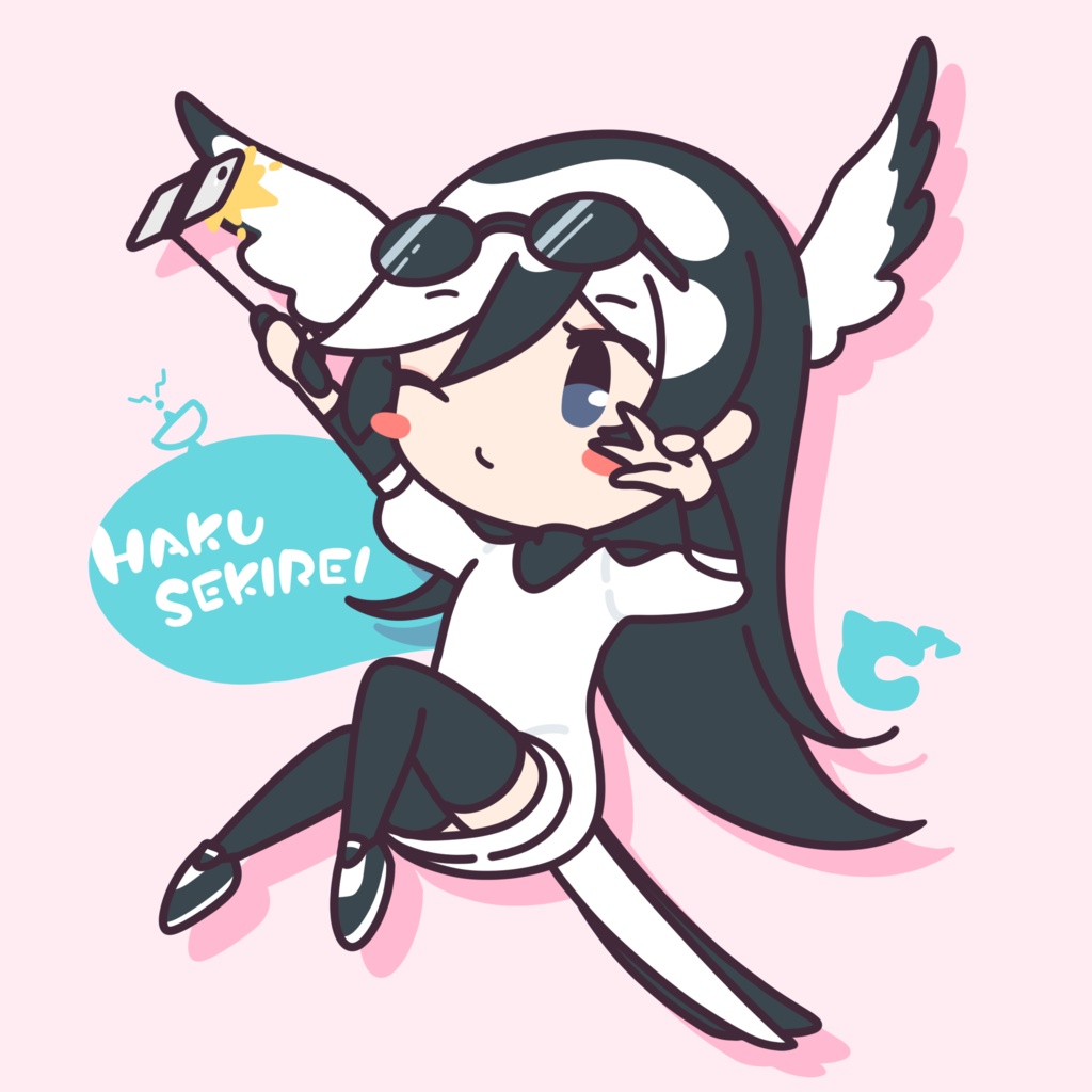 ハクセキレイ - トリのオリフレ缶バッジ