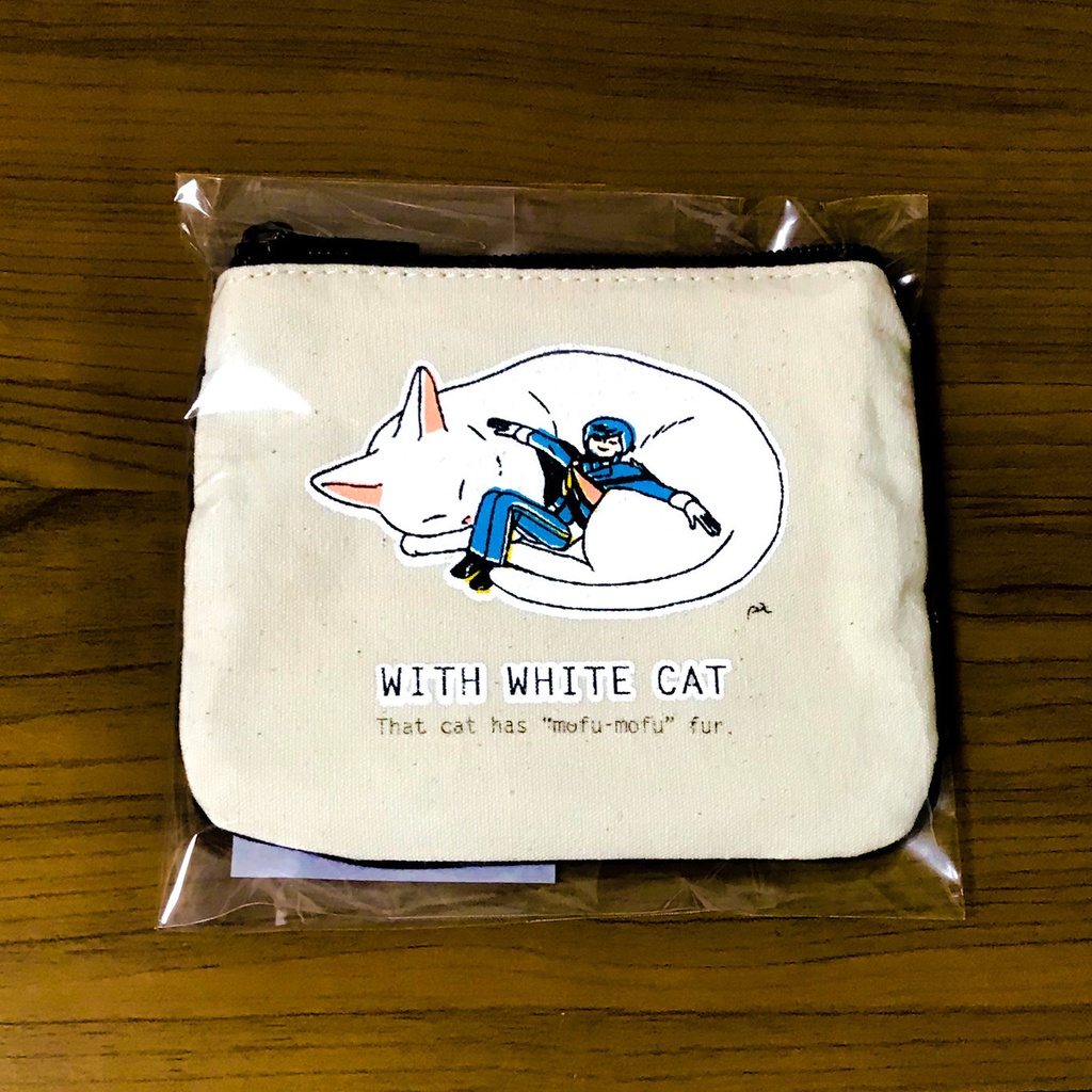 「WITH WHITE CAT」ティッシュポーチ