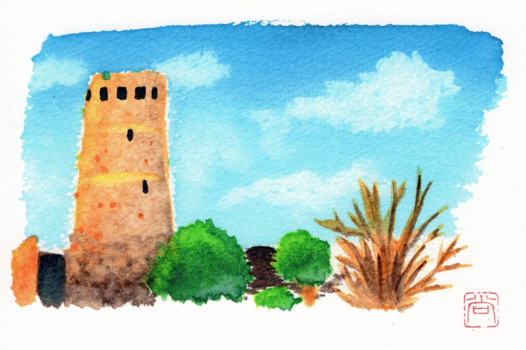 水彩絵ポストカード