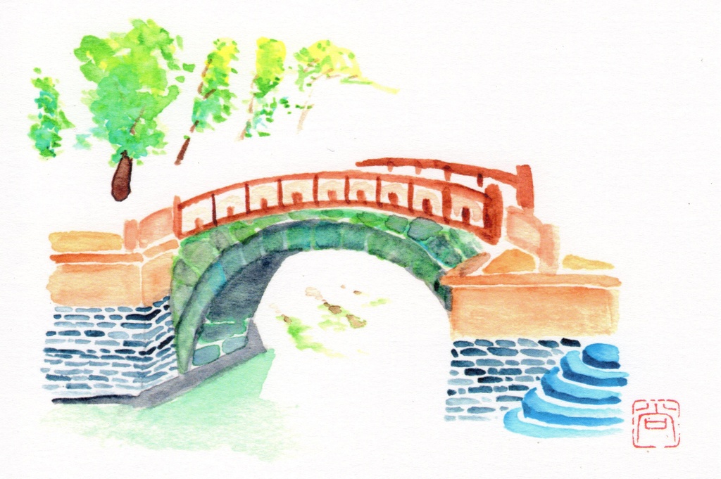 水彩絵ポストカード