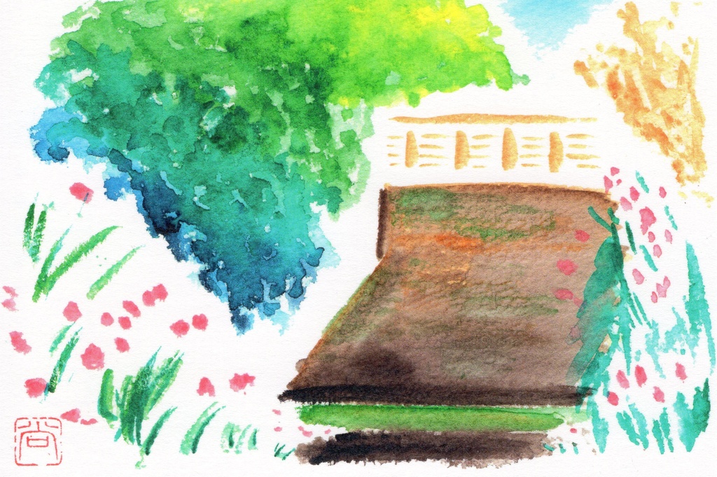 水彩絵ポストカード