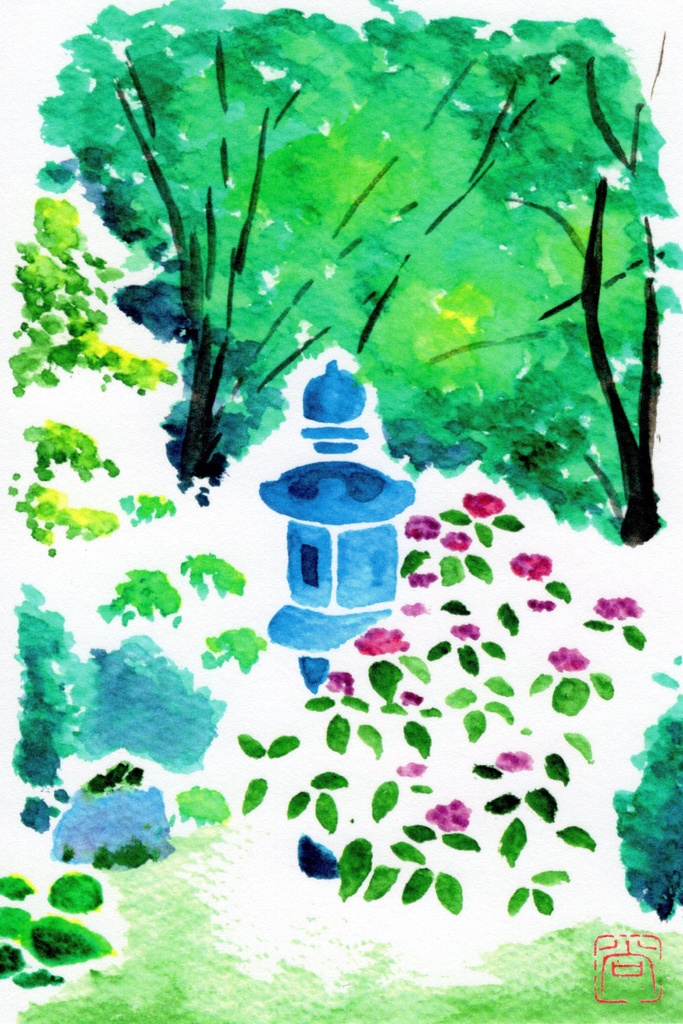 水彩絵ポストカード