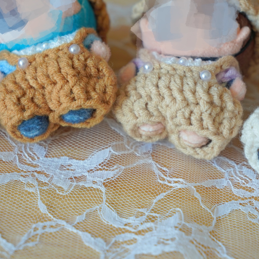 8cm用ぬい服 くま帽子&サロペット