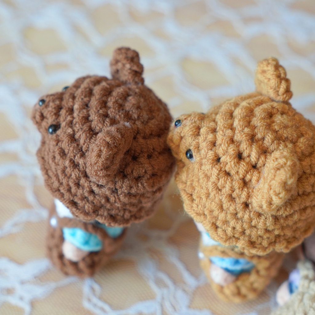 8cm用ぬい服 くま帽子&サロペット