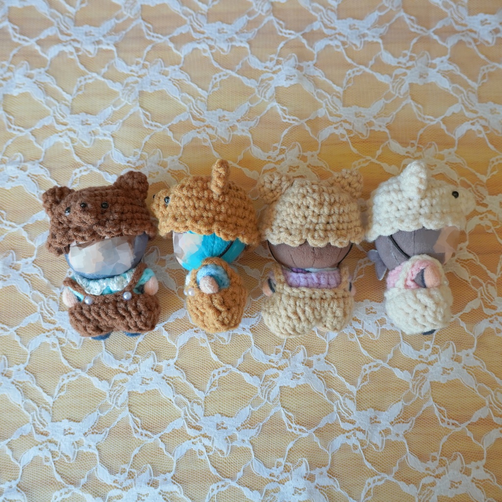 8cm用ぬい服 くま帽子&サロペット