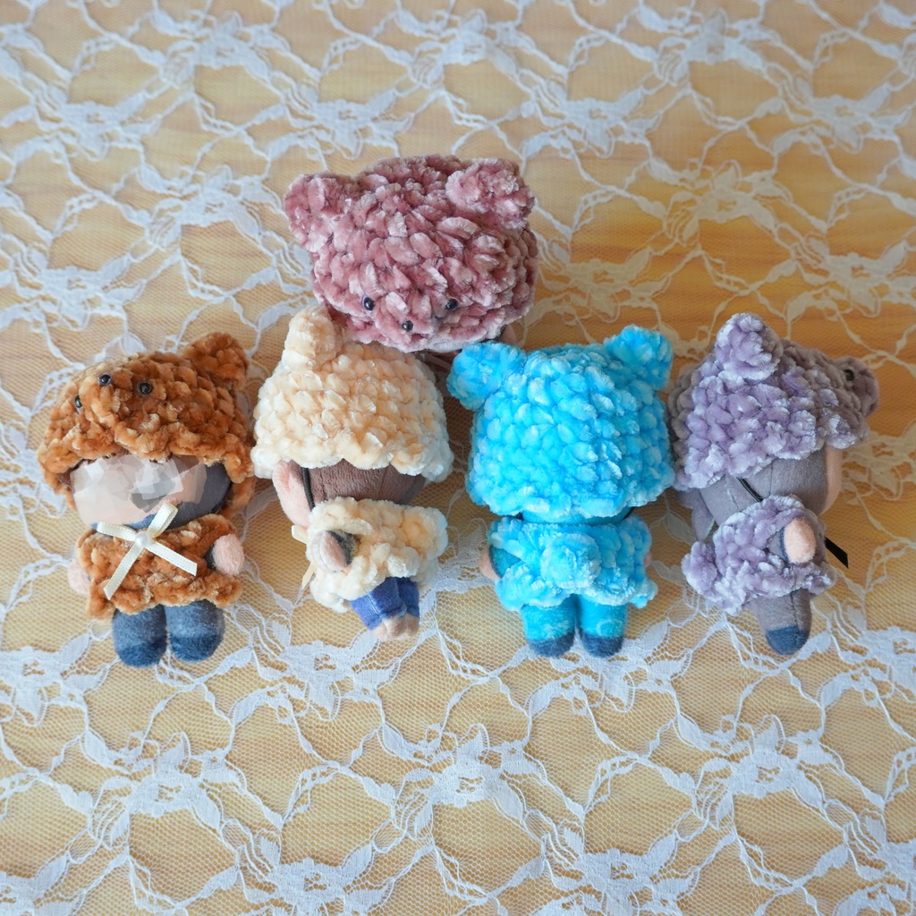 8cm用ぬい服 モコモコくまセット