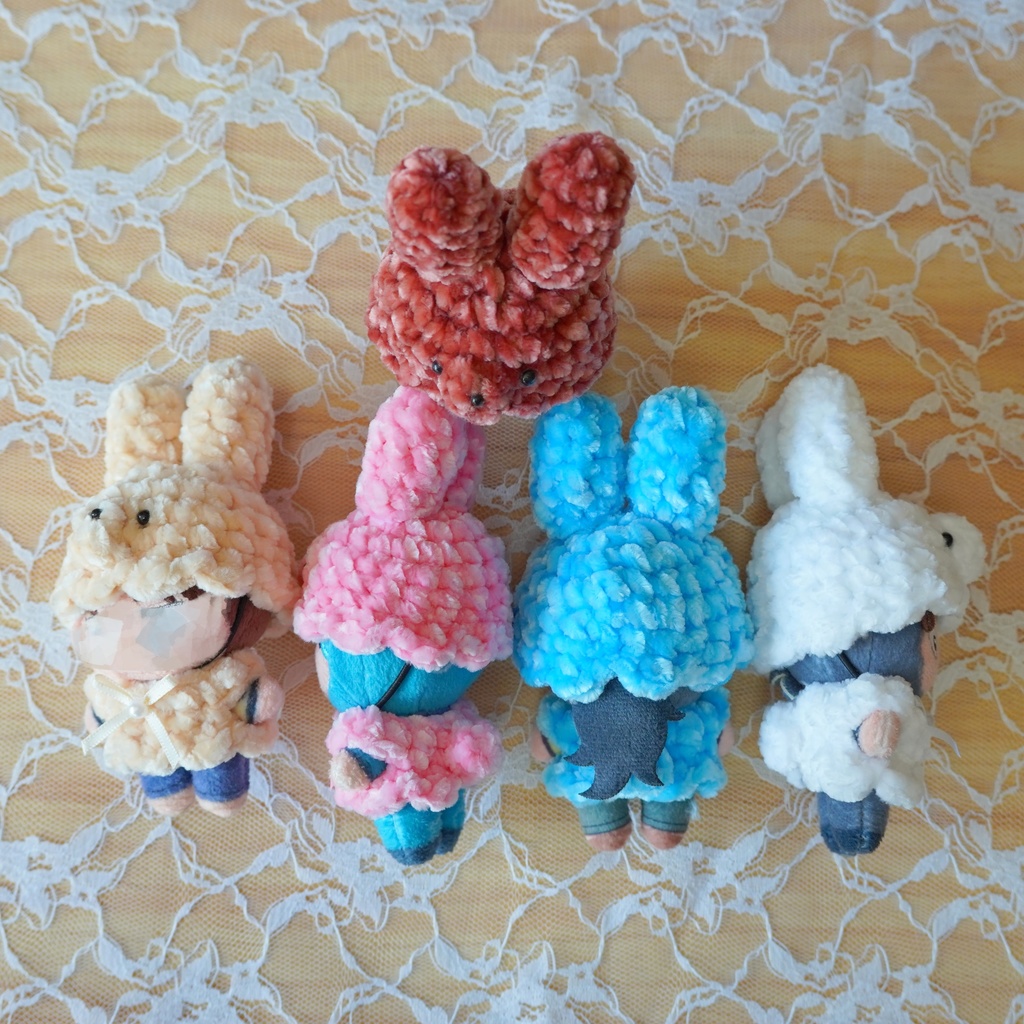 8cm用ぬい服 モコモコうさぎセット