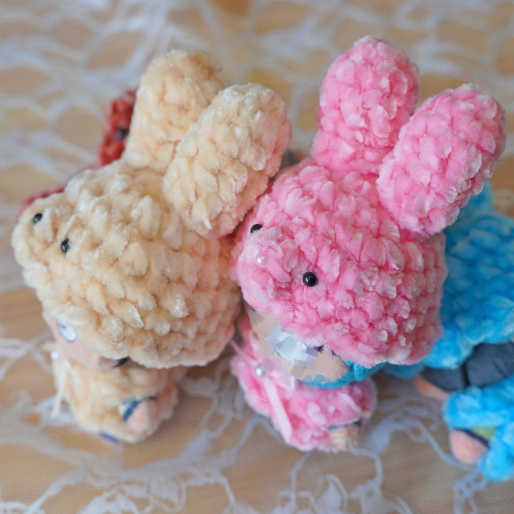 8cm用ぬい服 モコモコうさぎセット