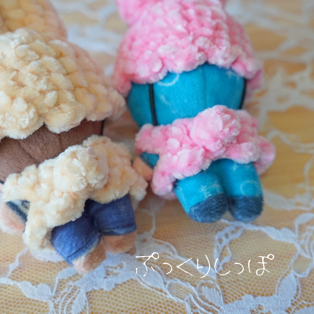 8cm用ぬい服 モコモコうさぎセット