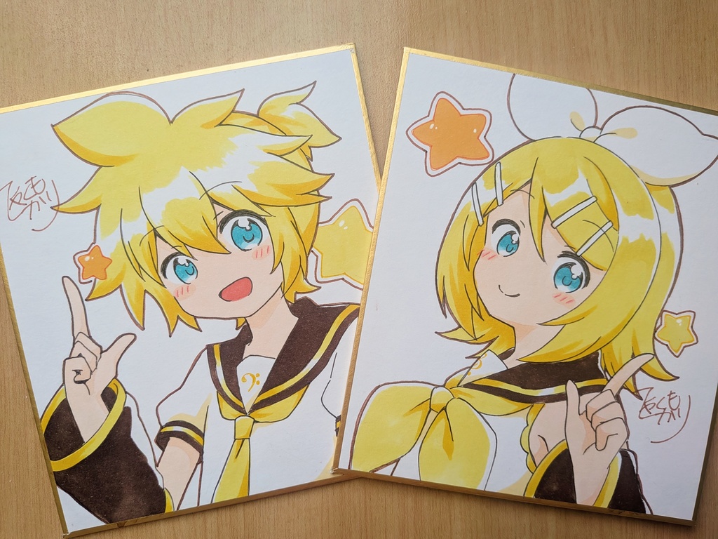 手描きミニ色紙