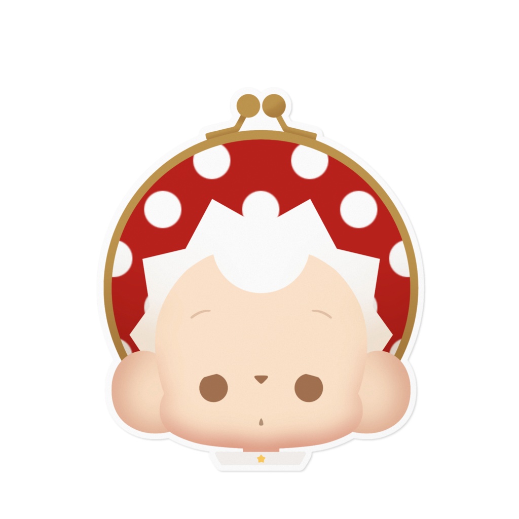 がまぐち、なステッカー。