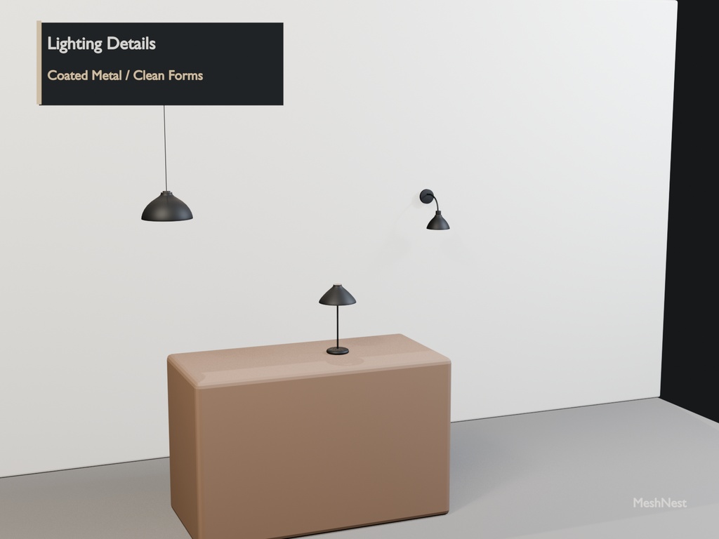 Modern Cafe Lighting Set|4 Models|Blender・Unity・VRChat確認済み