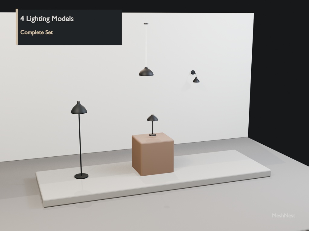 Modern Cafe Lighting Set|4 Models|Blender・Unity・VRChat確認済み