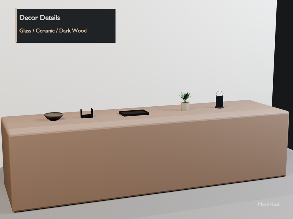 Modern Cafe Table & Counter Decor Set|7 Models|Blender・Unity・VRChat確認済み