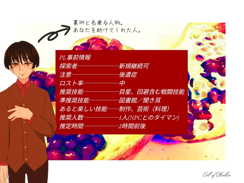 【CoCシナリオ】秘匿、意味、各は清浄【SPLL:E110517】