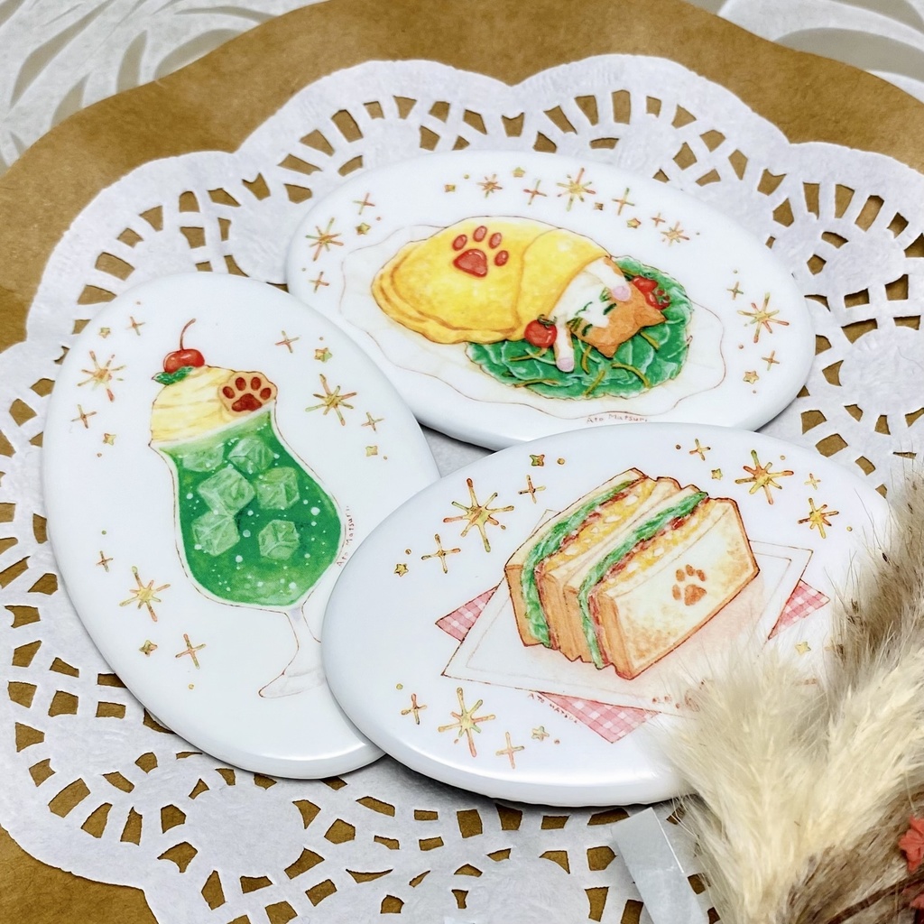 【缶マグネット】カフェフード