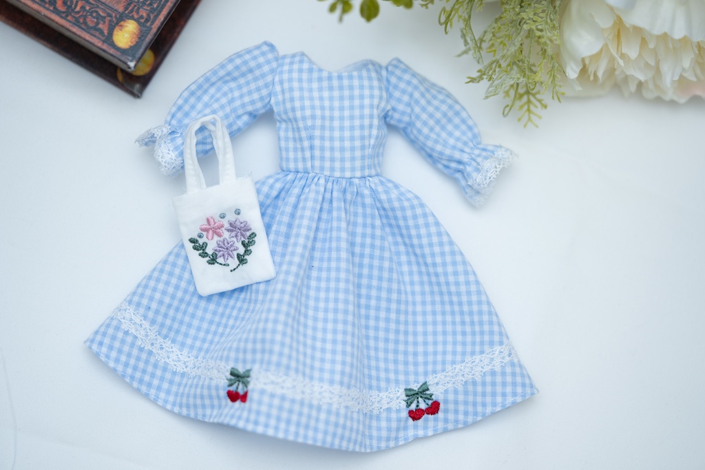 オーナー様と作り上げるギンガムワンピース(黒)22センチ