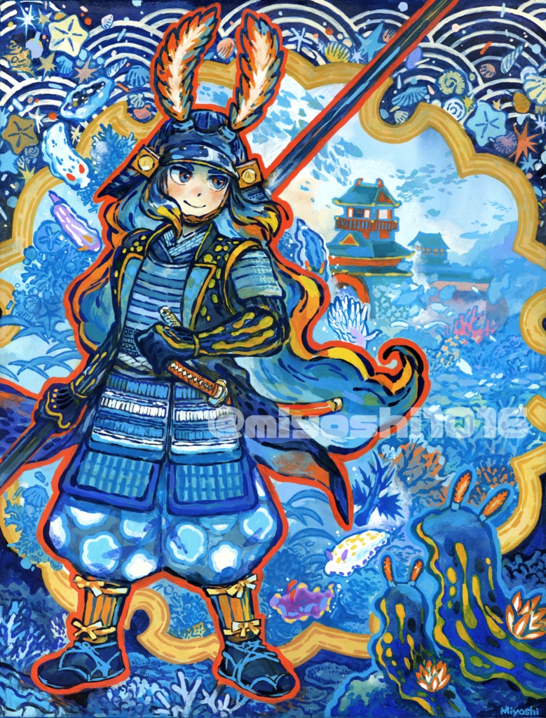 【F6アナログ原画】海牛武者之図
