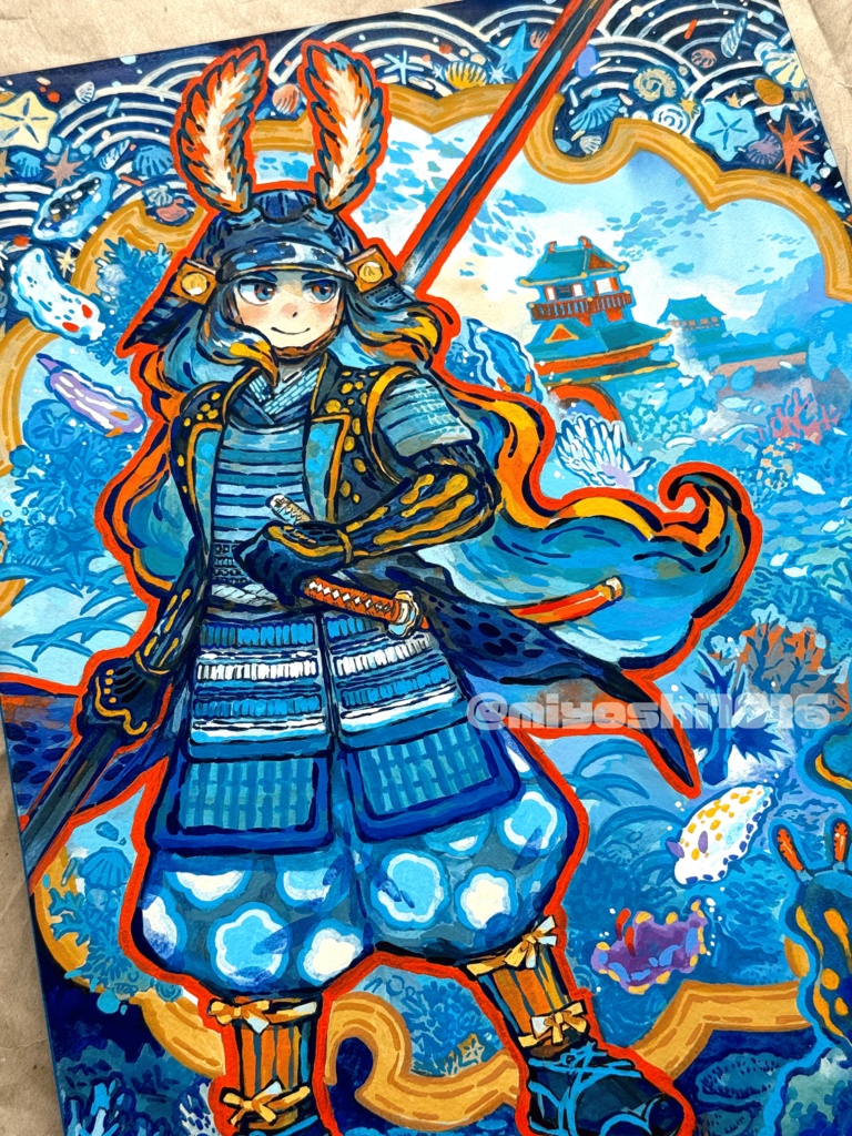 【F6アナログ原画】海牛武者之図