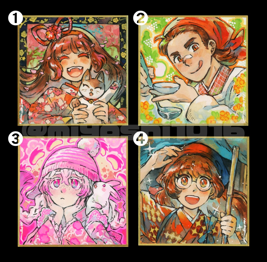 ミニ色紙(豆色紙サイズ)【2026年8月】