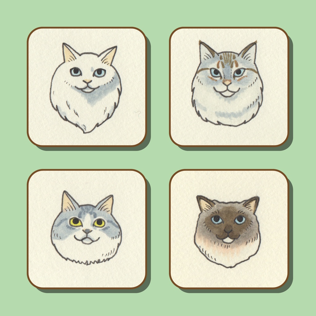 額入りイラスト◆ちびねこ似顔絵