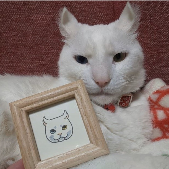 額入りイラスト◆ちびねこ似顔絵