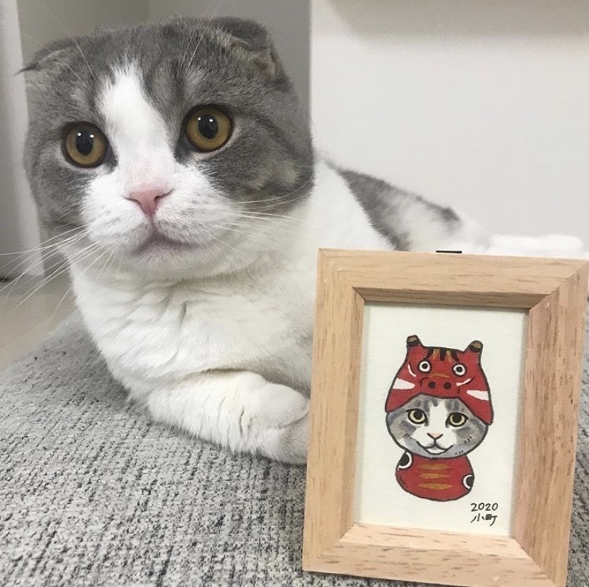 額入りイラスト◆おめかしちびねこ似顔絵