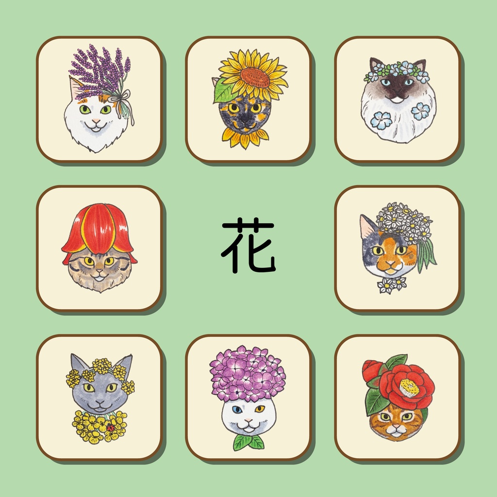 額入りイラスト◆おめかしちびねこ似顔絵