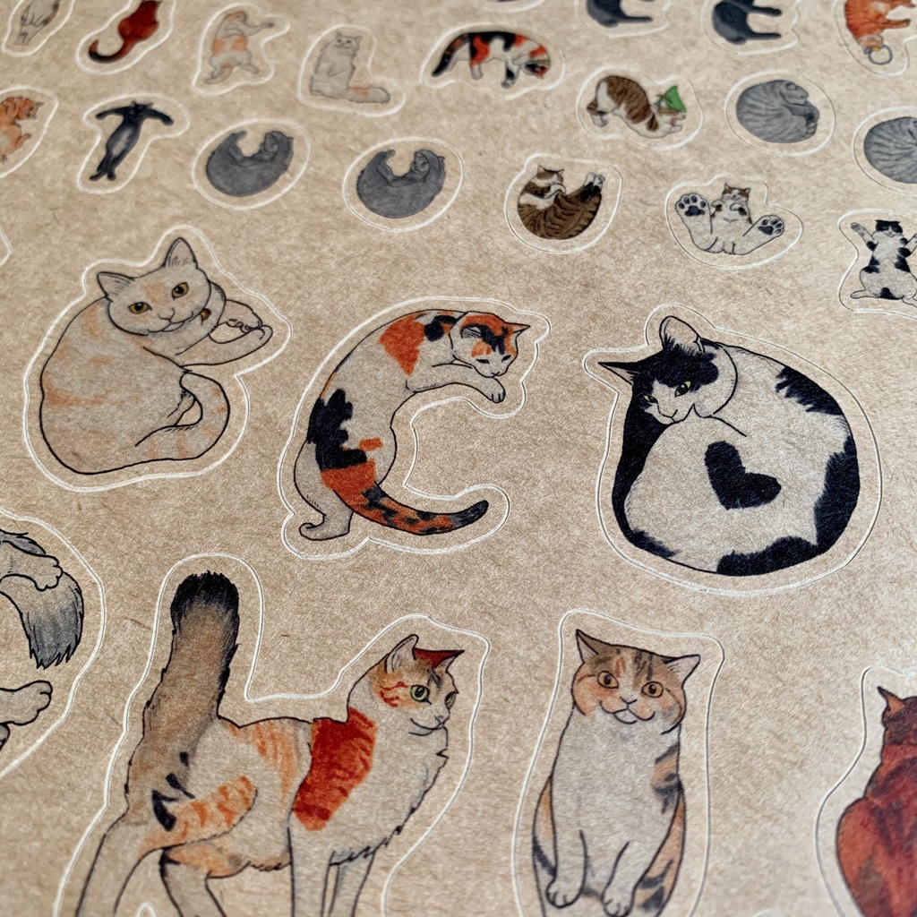 猫文字アルファベット ひとりでできるもん クラフトシール