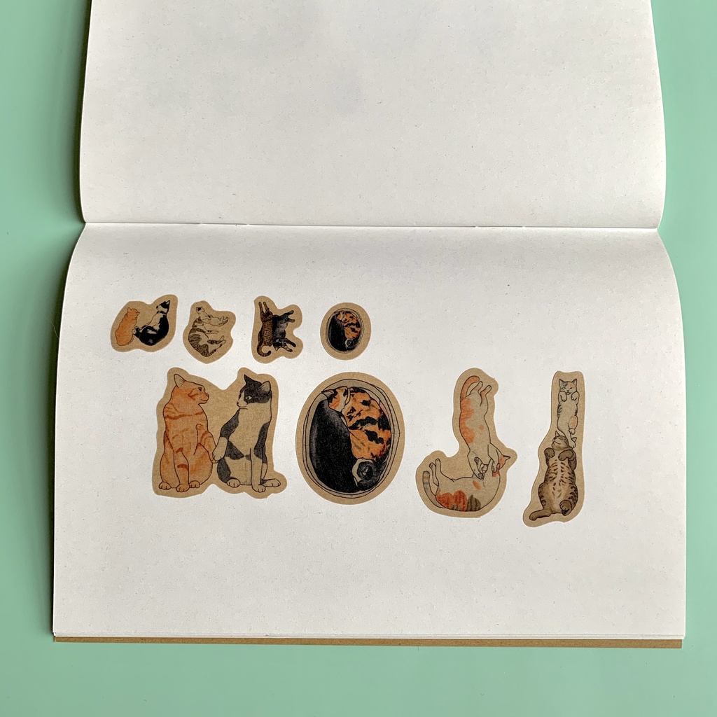 猫文字アルファベット 仲良くいっしょに クラフトシール