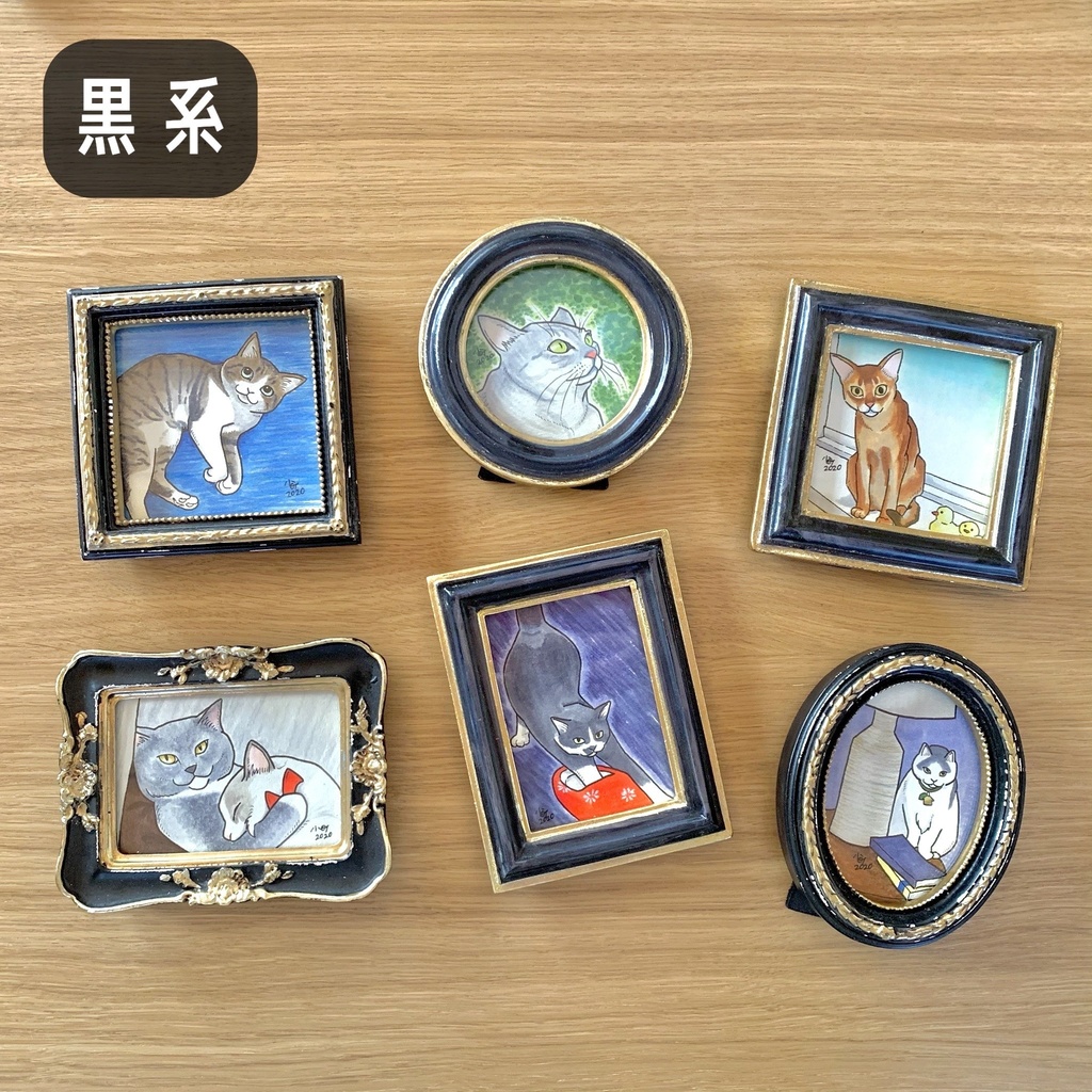 額入りイラスト◆アンティークねこ似顔絵