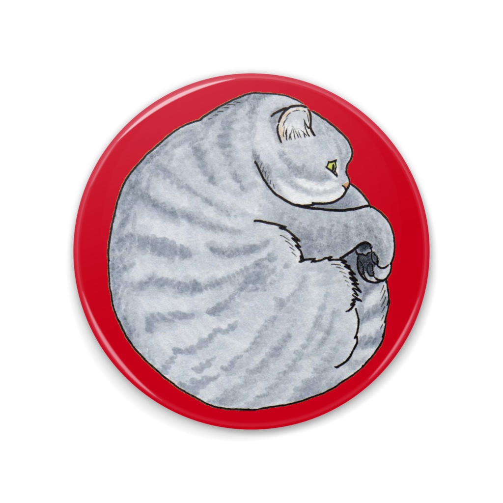 にゃんこミラー◆まん丸ねこの缶ミラー（りんちゃん）