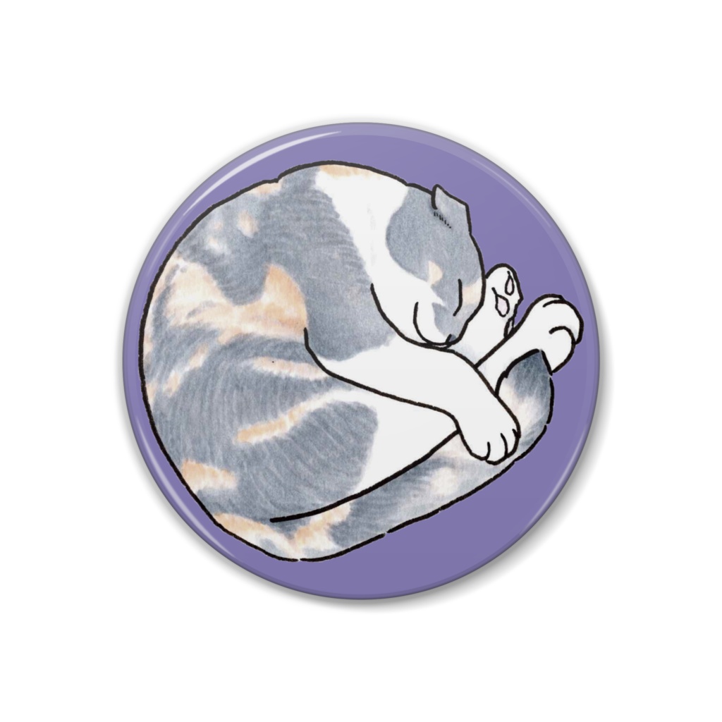 にゃんこバッヂ◆まん丸ねこの缶バッヂ（はなちゃん）