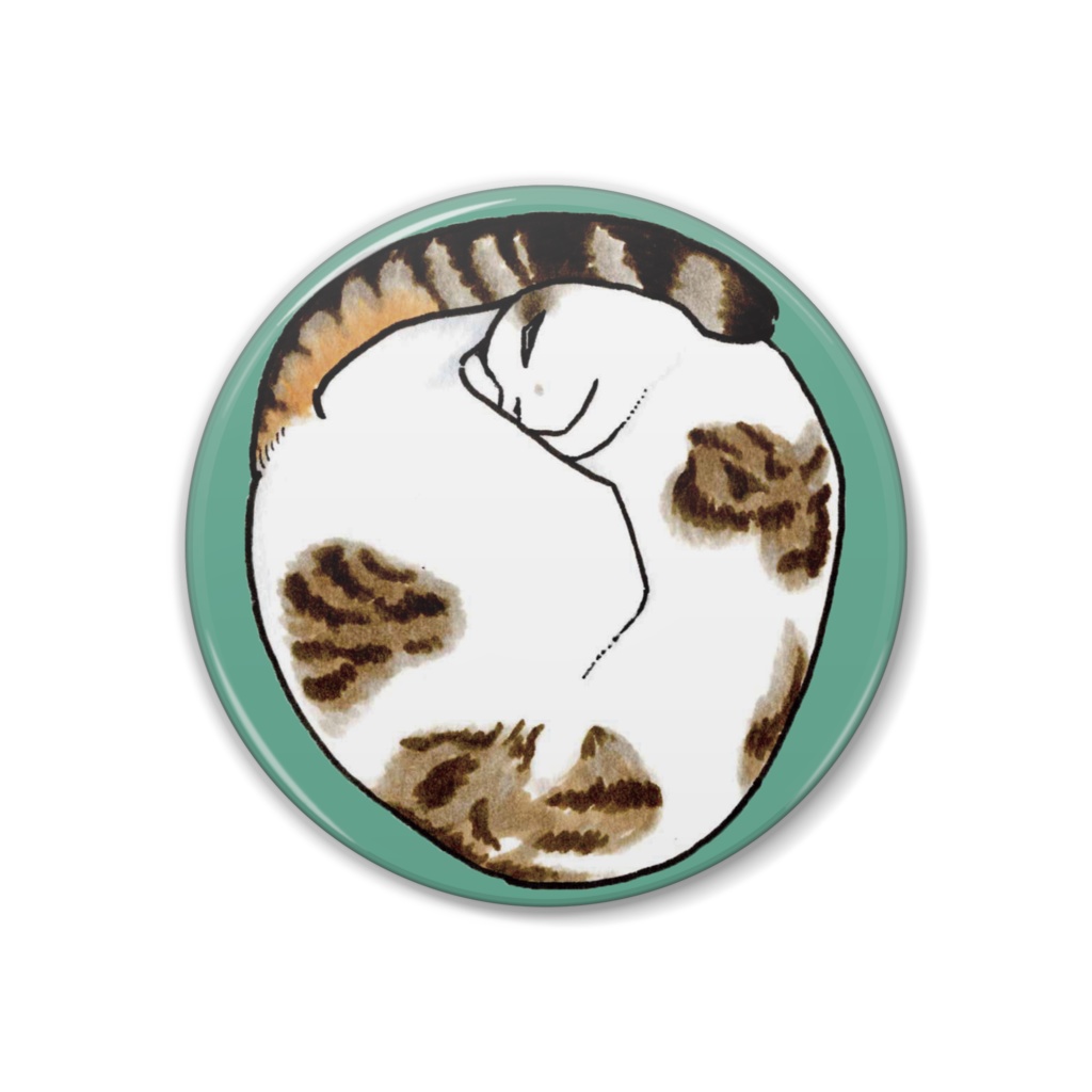 にゃんこバッヂ◆まん丸ねこの缶バッヂ（玉緒くん）