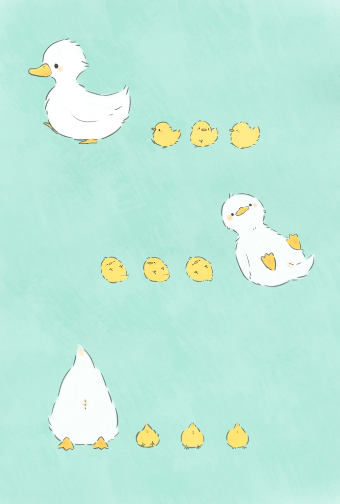 アヒルの親子パスケース