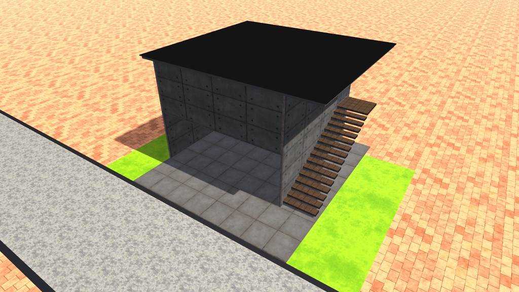 【VRChat想定】打ちっぱなしコンクリートの家