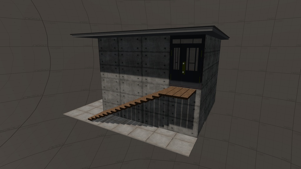 【VRChat想定】打ちっぱなしコンクリートの家