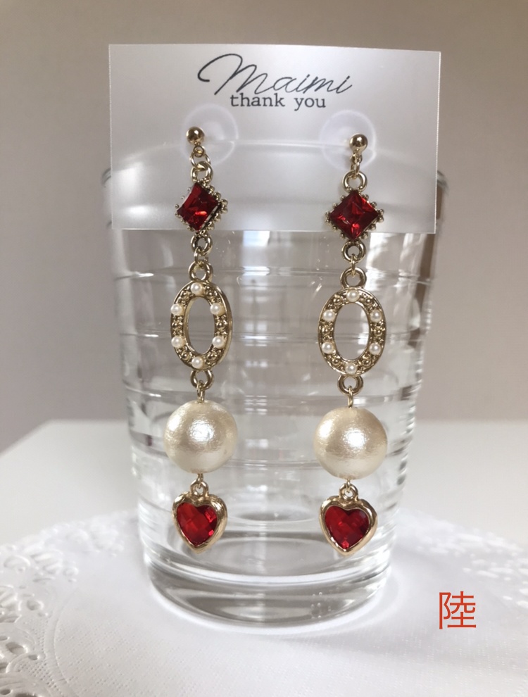 陸、天、双子イメージピアス