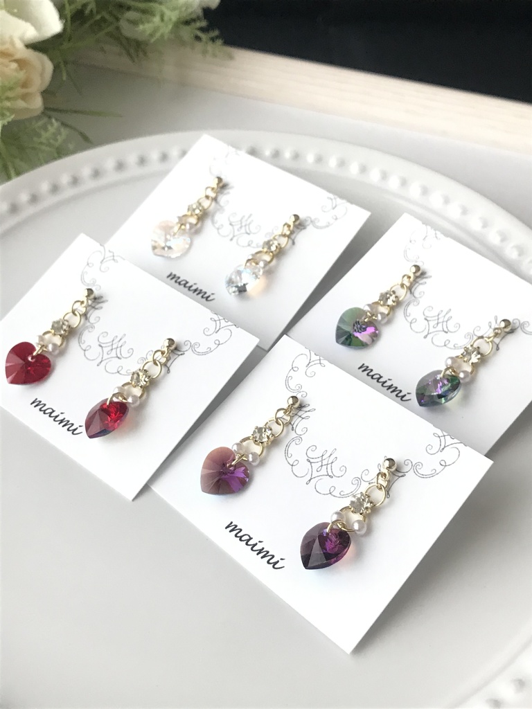 アイナナ ŹOOĻ ハートスワロフスキーピアス/イヤリング