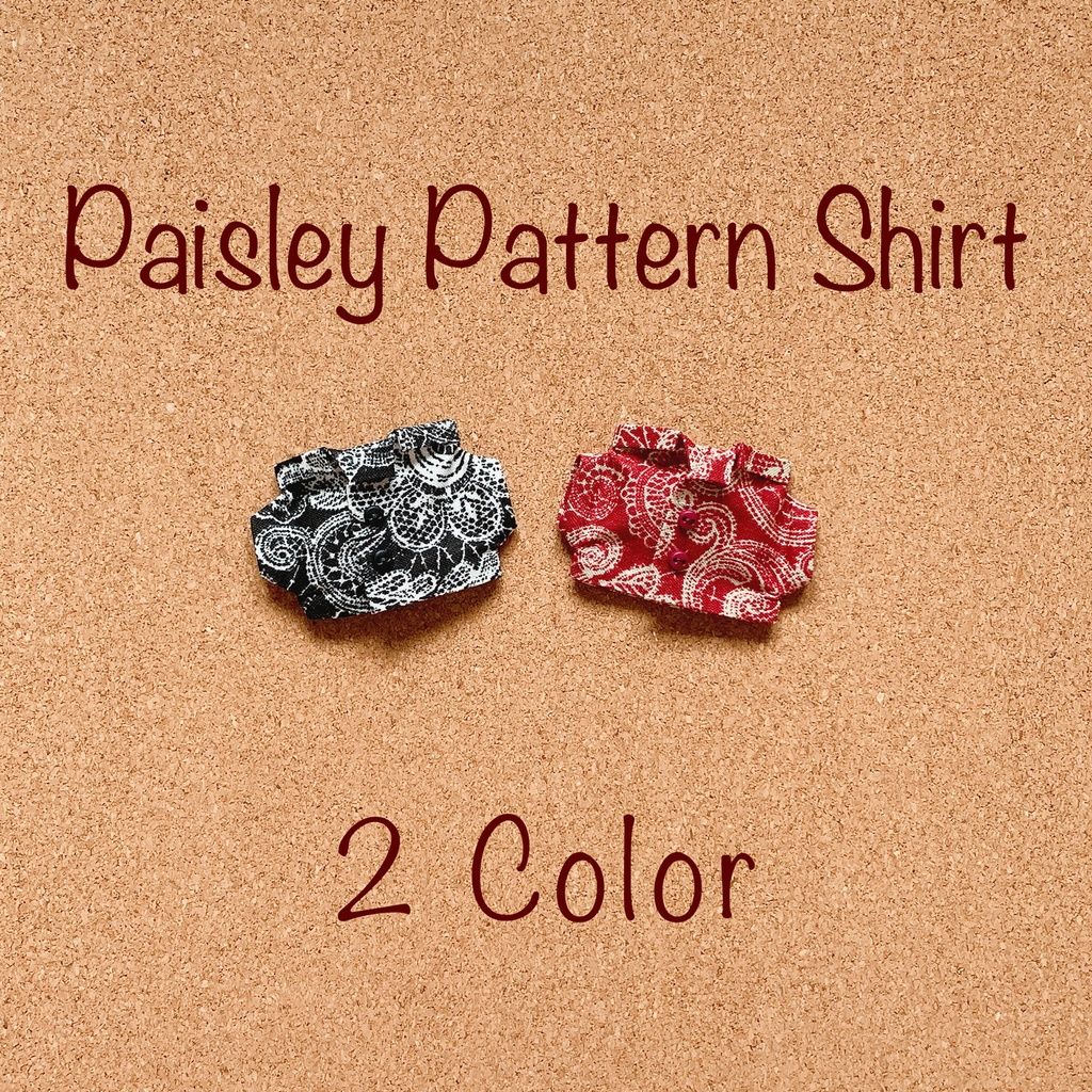 ぬい服・ペイズリー柄シャツ