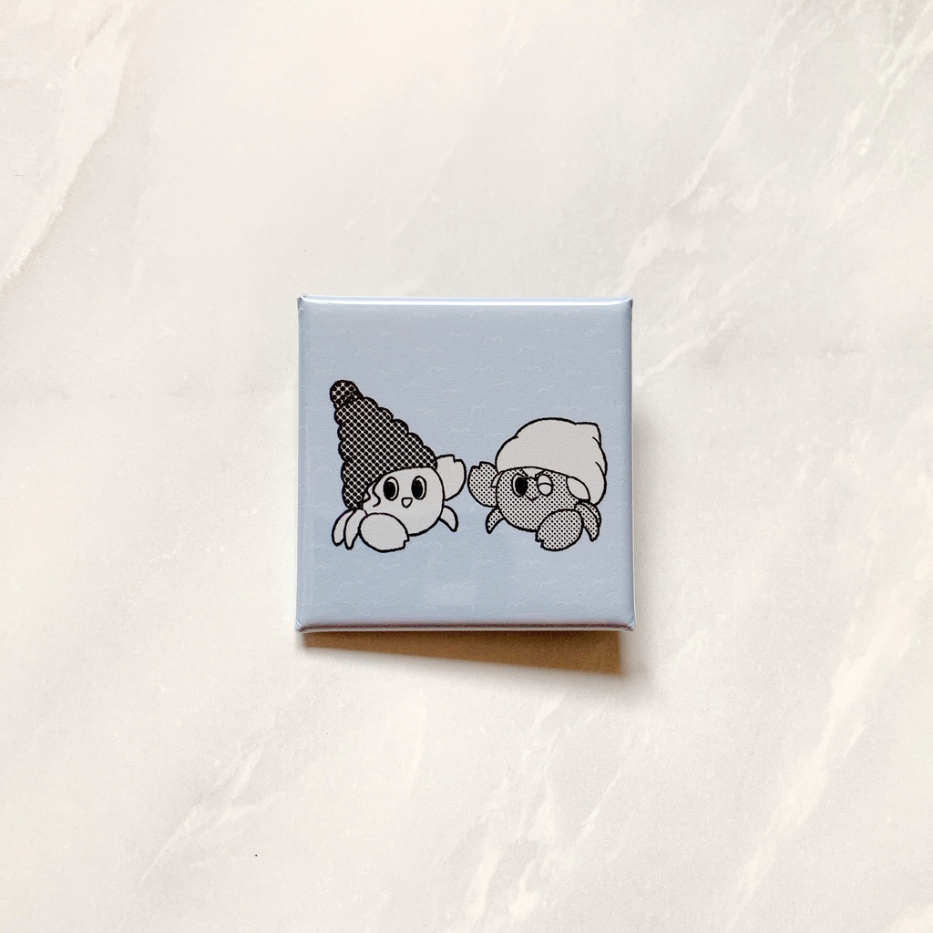 ヤドカリ赤安アレルギー&文字無し缶バッジ