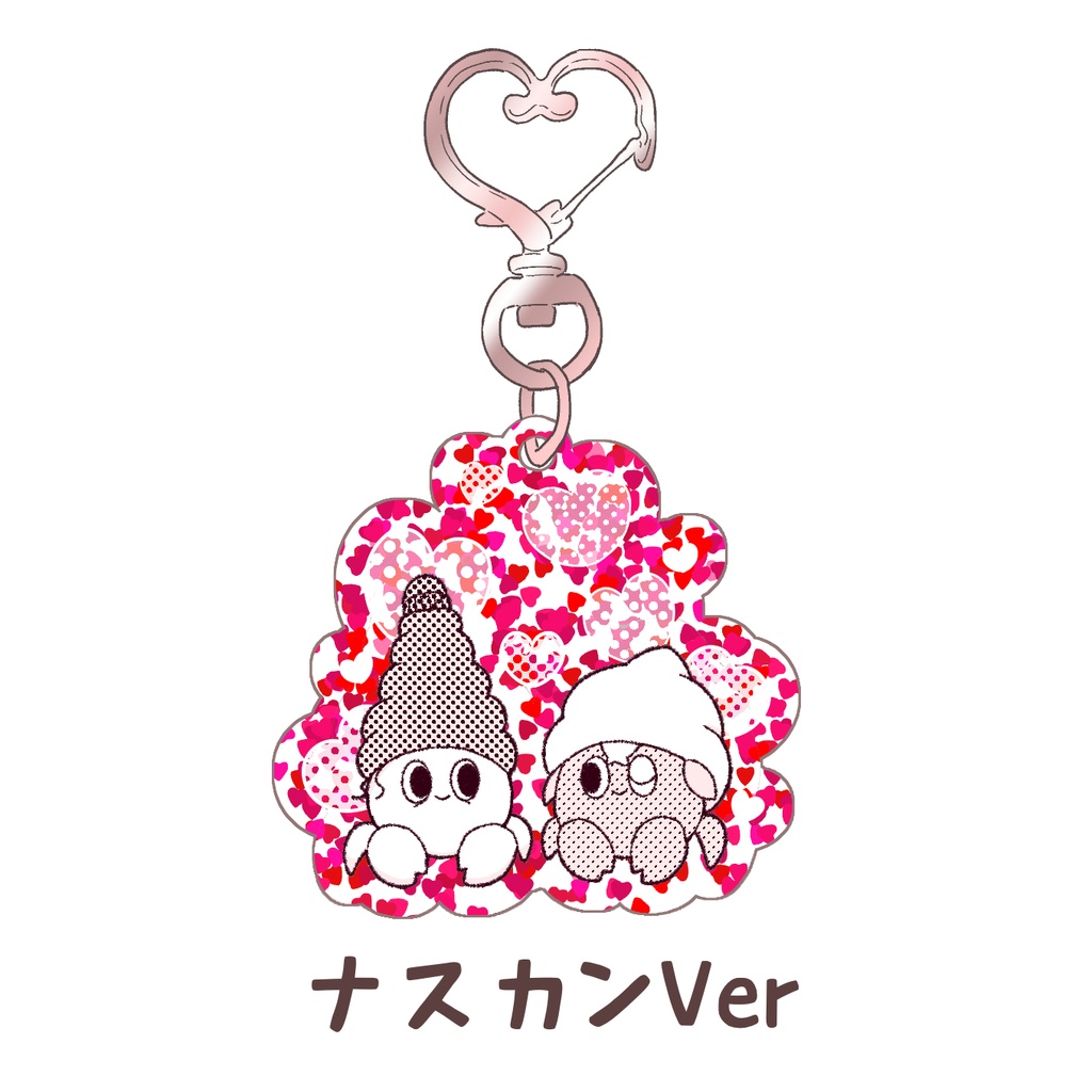 ヤドカリ赤安ハートフレークアクキー