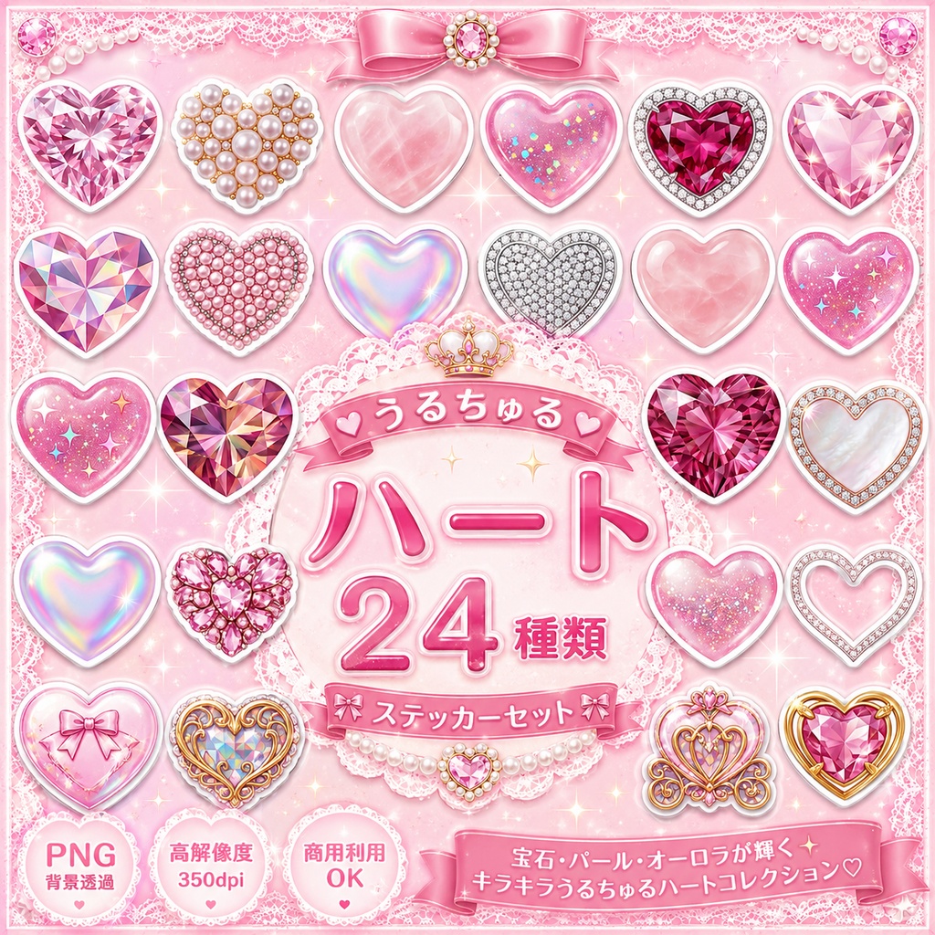 うるちゅるハート 24種類