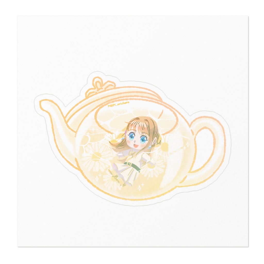 カモミール ステッカー(ティーポット)