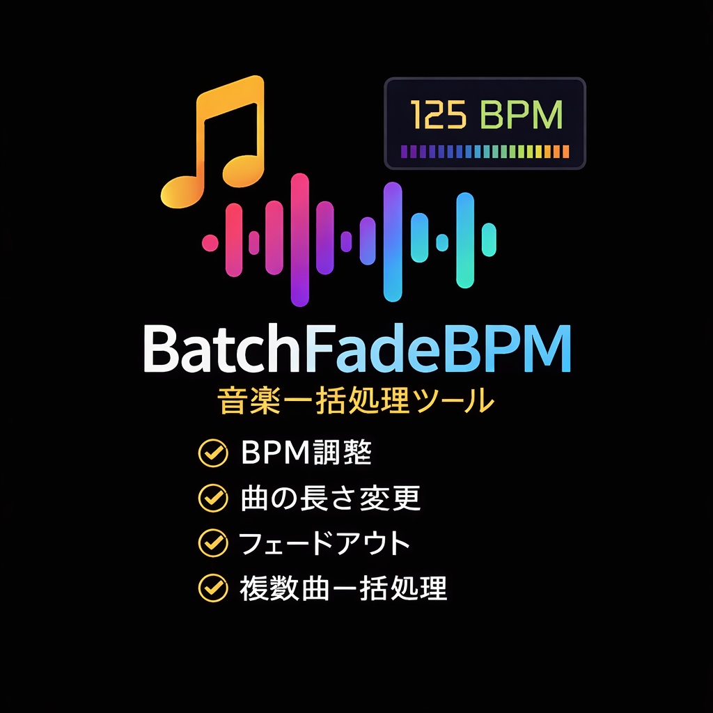 BatchFadeBPM 音楽一括編集ツール(BPM調整 / フェード / 長さ変更)