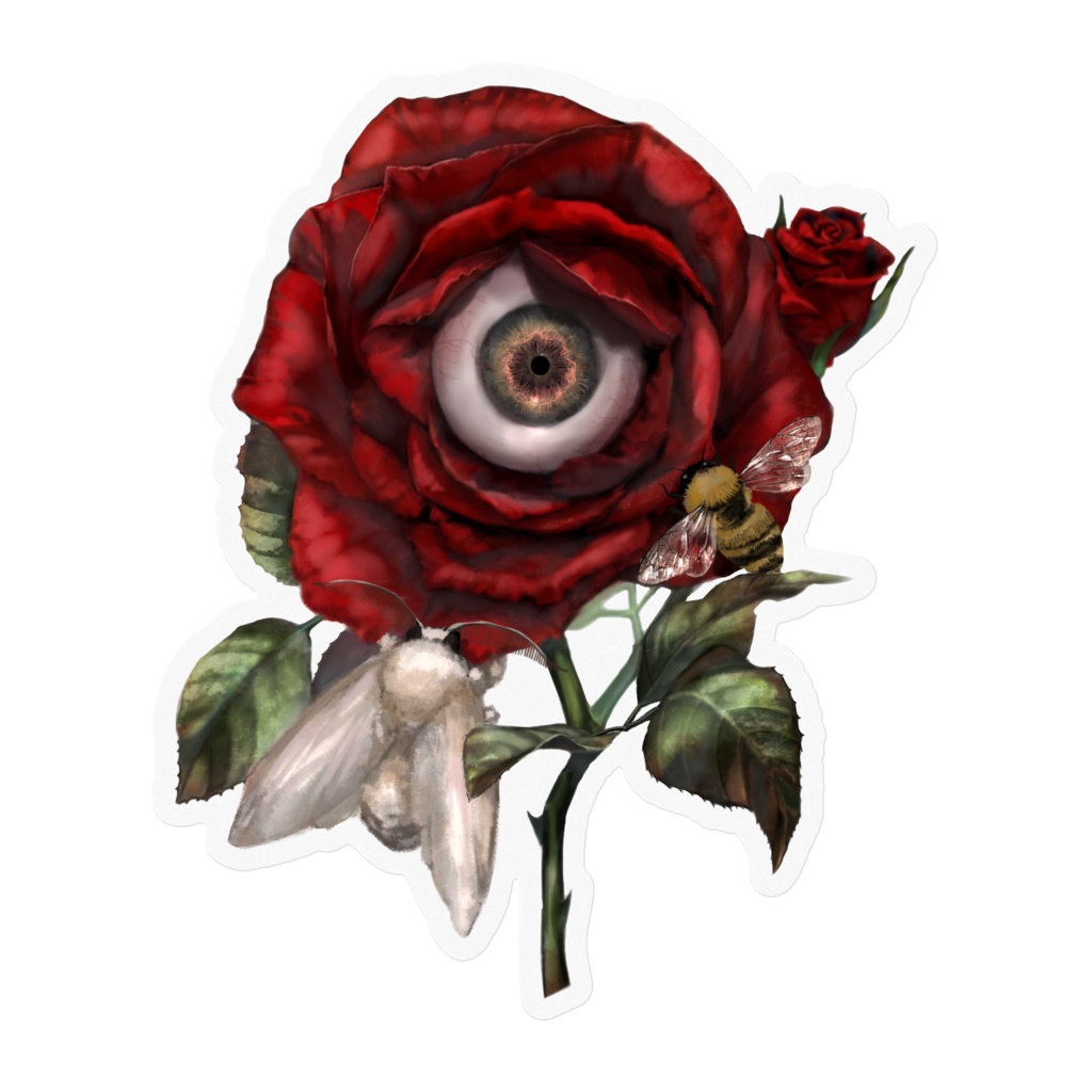 「薔薇の目」クリアステッカー