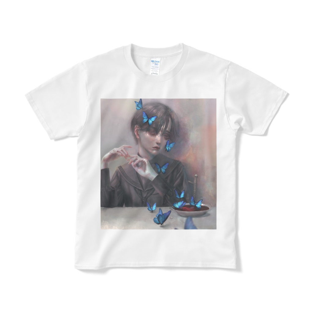 「蝶」Tシャツ短納期白＆黒